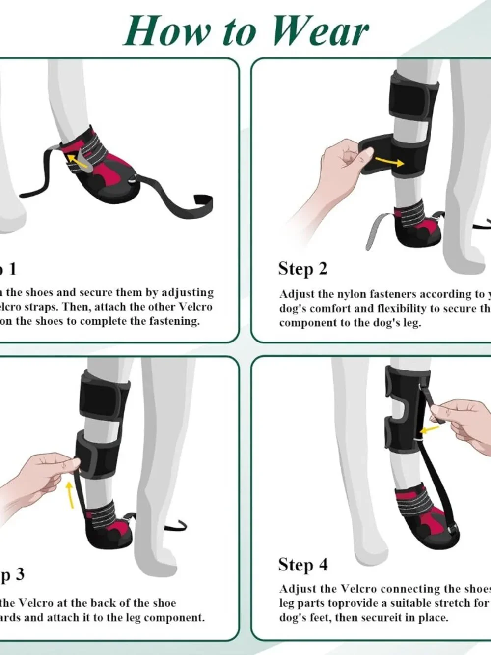 Strap-On Drop Foot Brace (No Knuckling Boot Brace) for Dogs